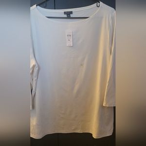 ~Ann Taylor Factory Off-White 3/4 sleeve top.~